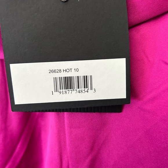 Mac Duggal NWT 26628 SATIN LAPEL PUFF SLEEVE TEA LENGTH DRESS - Picture 6 of 8